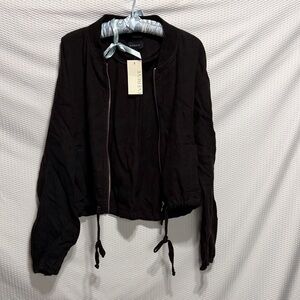 Evereve Black Bomber Jacket